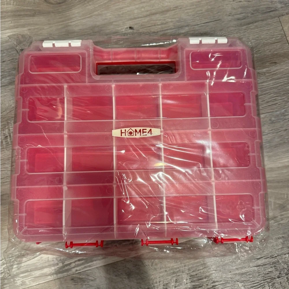 Home4 Double Sided Toy Display Red Storage Organizer Box